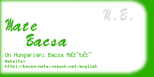mate bacsa business card